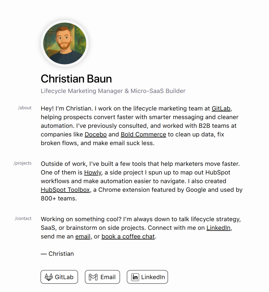 Image: Christian Baun’s CV website
